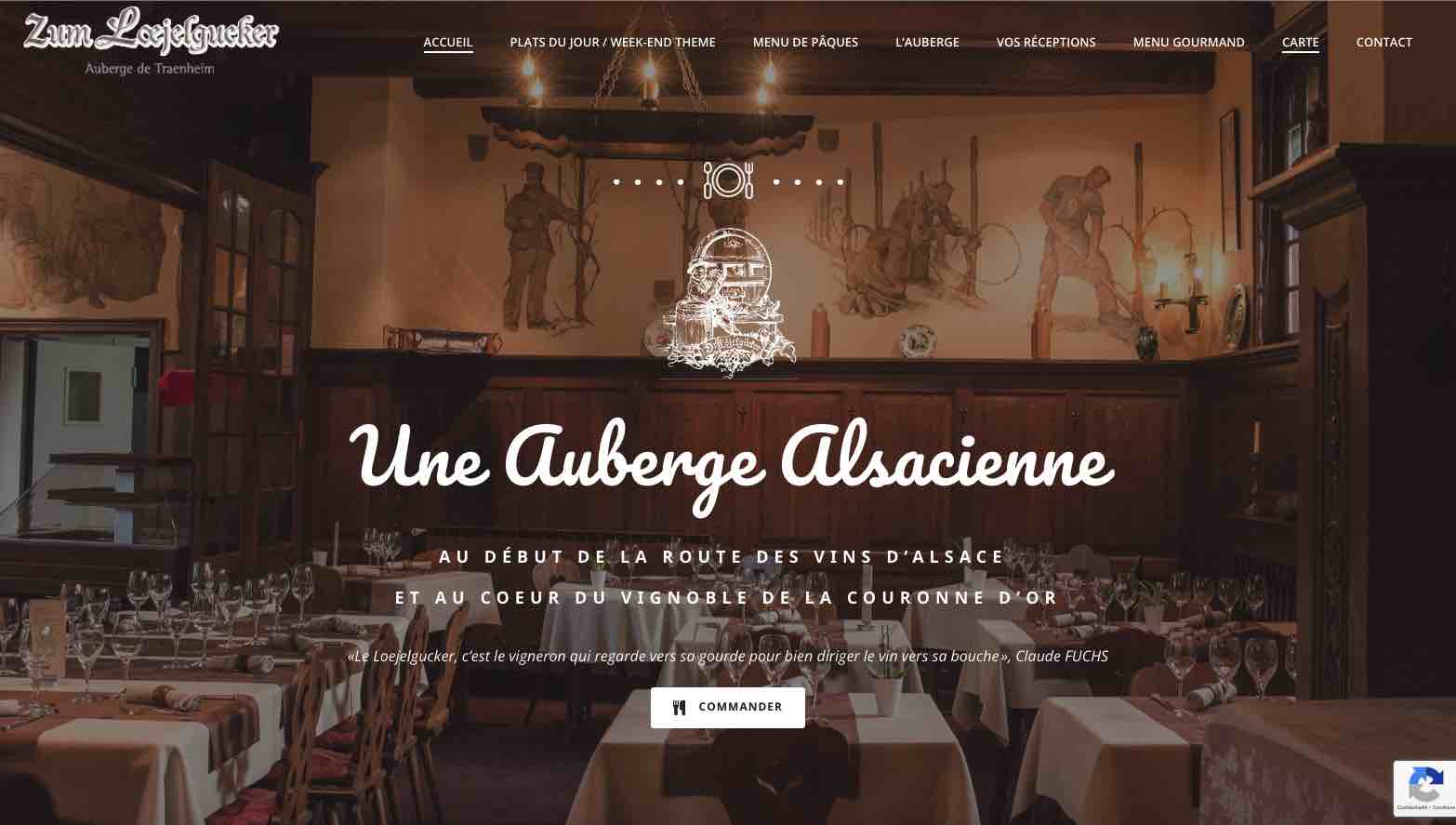 création de site internet pour un restaurant type winstub alsacienne