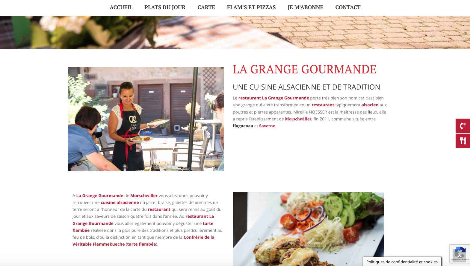 création de site internet pour un restaurant alsacien